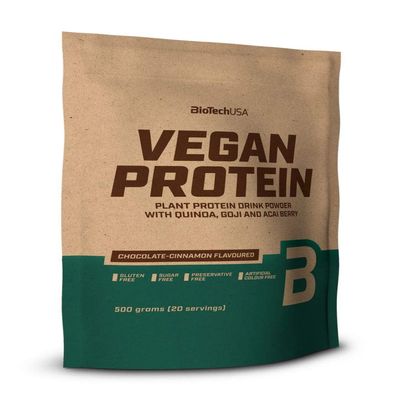 3 x Biotech USA Vegan Protein, 500g Beutel, Vanille-Cookies (3er Pack)