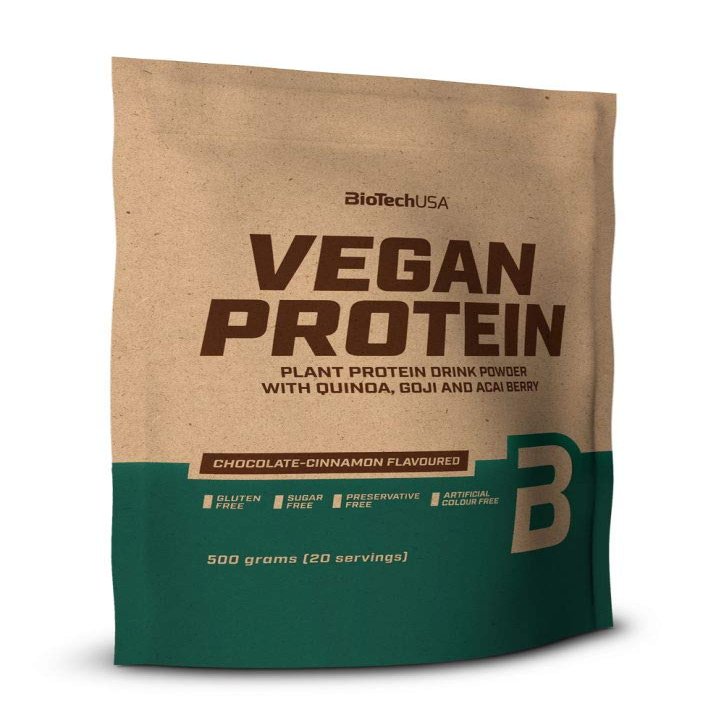 3 x Biotech USA Vegan Protein, 500g Beutel, Vanille-Cookies (3er Pack)