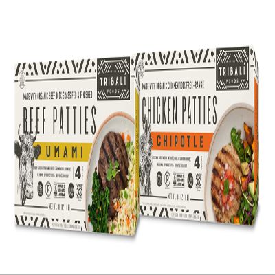 TRIBAL Foods - NAE 100% Grass-Fed & Free-Range Patties, 12 Box Variety - 6 Umami Beef + 6 Chipotle Chicken - 4 Patties per Box (24 Beef & 24 Chicken Patties)