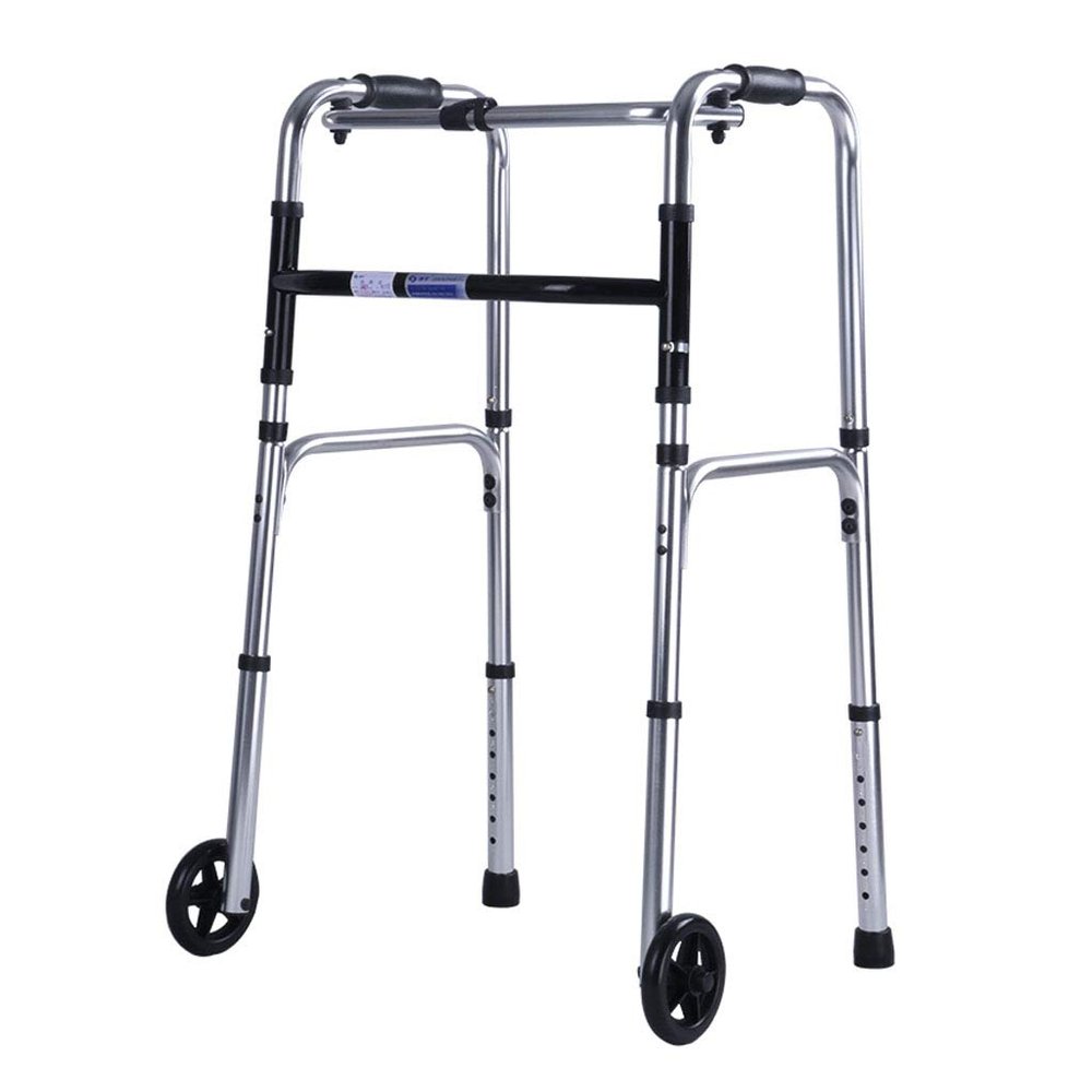 Bariatric Folding Rollator Walker with 2 Wheels for Seniors | Front Wheeled Walking Frame Lightweight | Mobility Aid for Handicap | Adults Extra Wide Rolling Walker