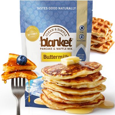 Blanket Pancakes and Waffle Mix Buttermilk Flavored Just Add Water, No Preservatives Clean Breakfast Staple with Homestyle Taste Non-GMO, Comfort Food Classic 16 oz (1 Pack)