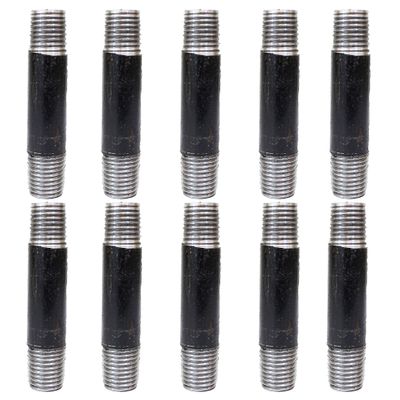 CMI Inc 1/2"x 3" Industrial Black Pipe, Malleable Cast Iron Pipe Nipple, for Vintage DIY Furniture Home Pipe Decor, Fits Half Inch Black Threaded Pipe Nipples and Fittings, 10 Pack (10, 1/2"x 3")
