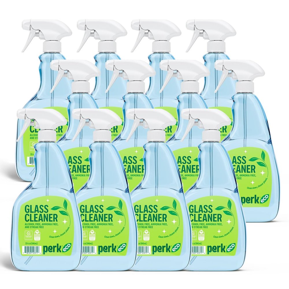 Perk Eco Glass Cleaning Spray, Citrus, 32 oz., 12/Carton