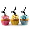 Extreme Motocross Silhouette Birthday Acrylic Cupcake Toppers 12 pcs view 1