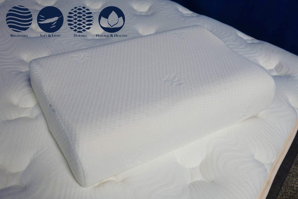NBD Corp Moon Pillow by WonderDreamz Contoured Orthopedic Cervical Neck Pillow Made from CertiPUR-US Certified Latex Foam - Relieves Pain and Offers Spine Support for Back, Stomach, and Side Sleepers