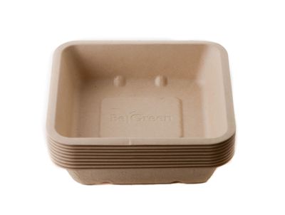 125 Count - EcoQuality 24oz Disposable Rectangular Container with Pulp Fiber Lids Natural Sugarcane Bagasse Bamboo Fibers Sturdy Compostable Eco Friendly Environmental Paper Alternative Tree Free