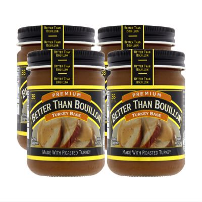 Better Than Bouillon Premium Turkey Base, Made with Roasted Turkey, 38 Servings Per Jar 8 Ounce (Pack of 4)