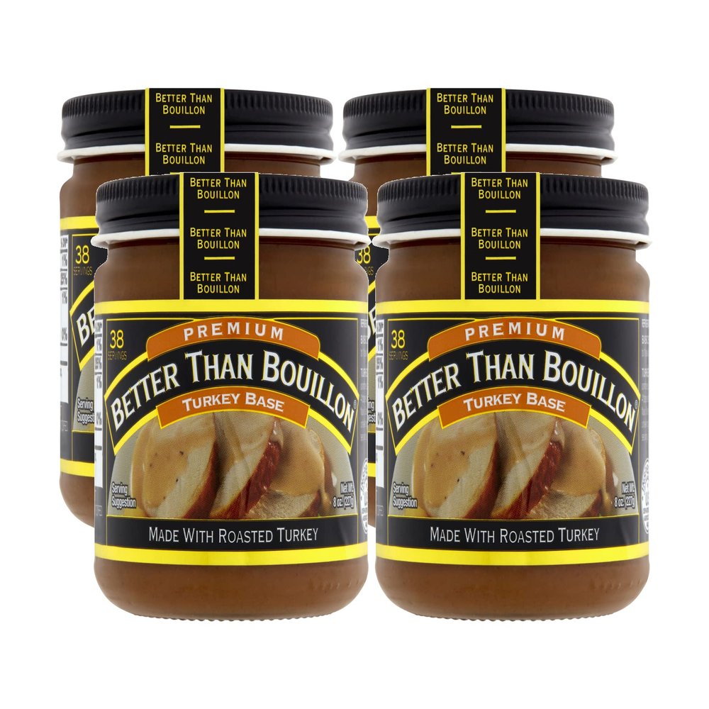 Better Than Bouillon Premium Turkey Base, Made with Roasted Turkey, 38 Servings Per Jar 8 Ounce (Pack of 4)
