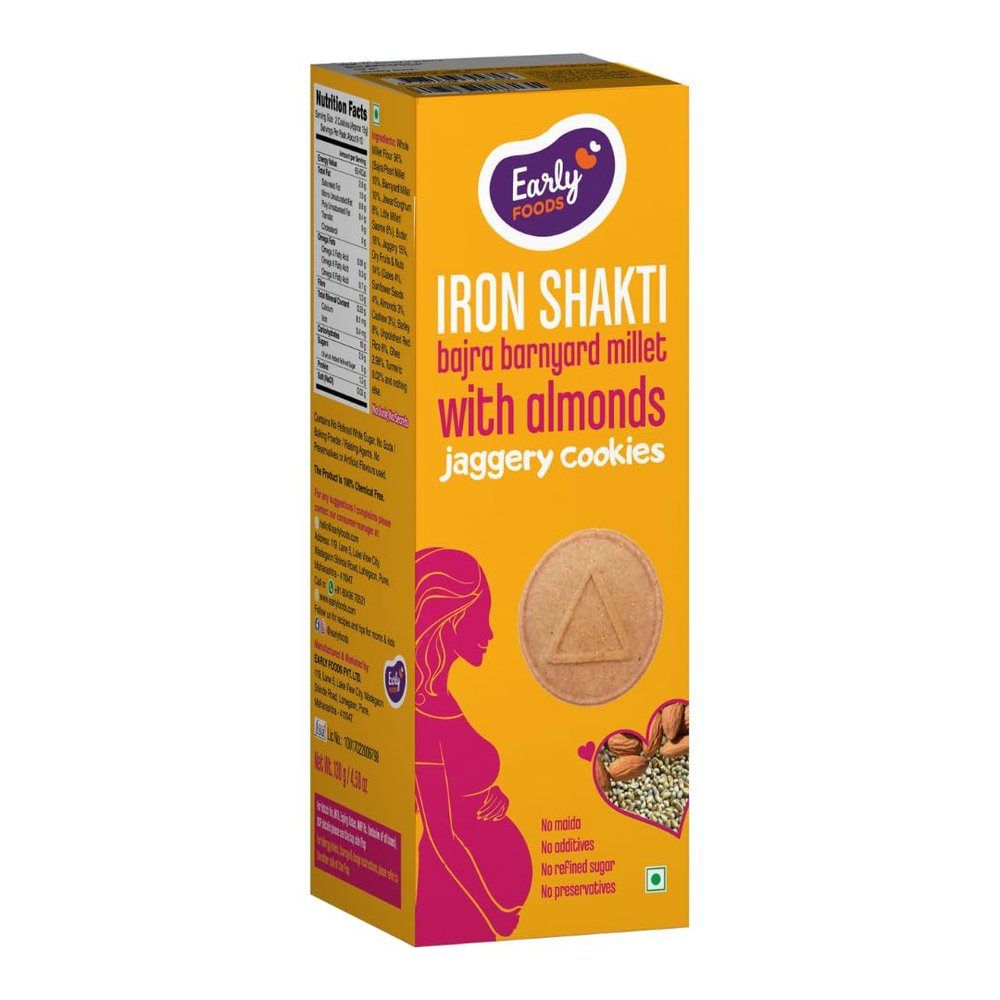 Early Foods Organic Bajra & Barnyard Millet Cookies with Almonds 150 g (5.29 OZ)