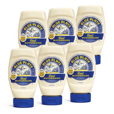 Blue Plate Real Mayonnaise, 18 Fl Oz Squeeze Bottle (Pack of 6)
