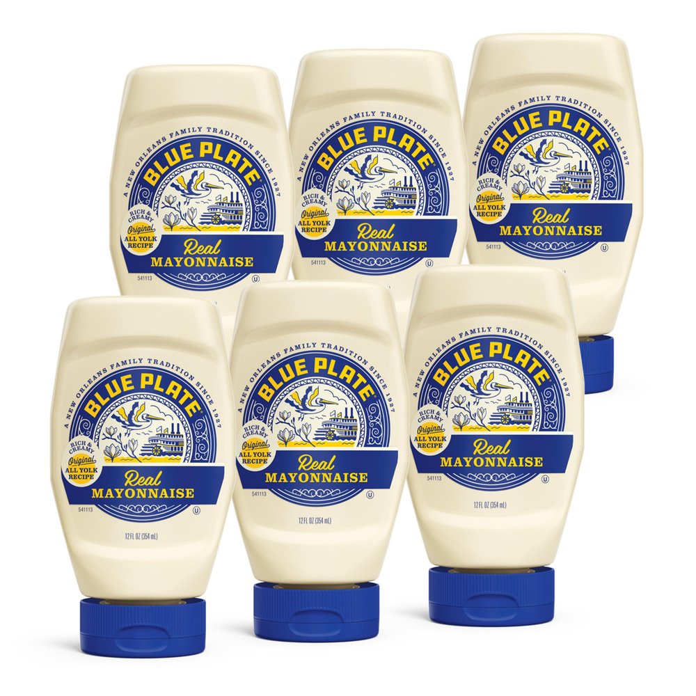 Blue Plate Real Mayonnaise, 18 Fl Oz Squeeze Bottle (Pack of 6)