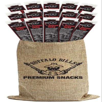 Buffalo Bills 15-Piece Hot Venison Jerky Burlap Gift Wine Bags - 15 Hot Venison Jerky Strips