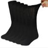 6 Pairs of Cotton Diabetic Neuropathy Crew Socks (10-13, Fits Mens shoe size 9-12, Black) view 1