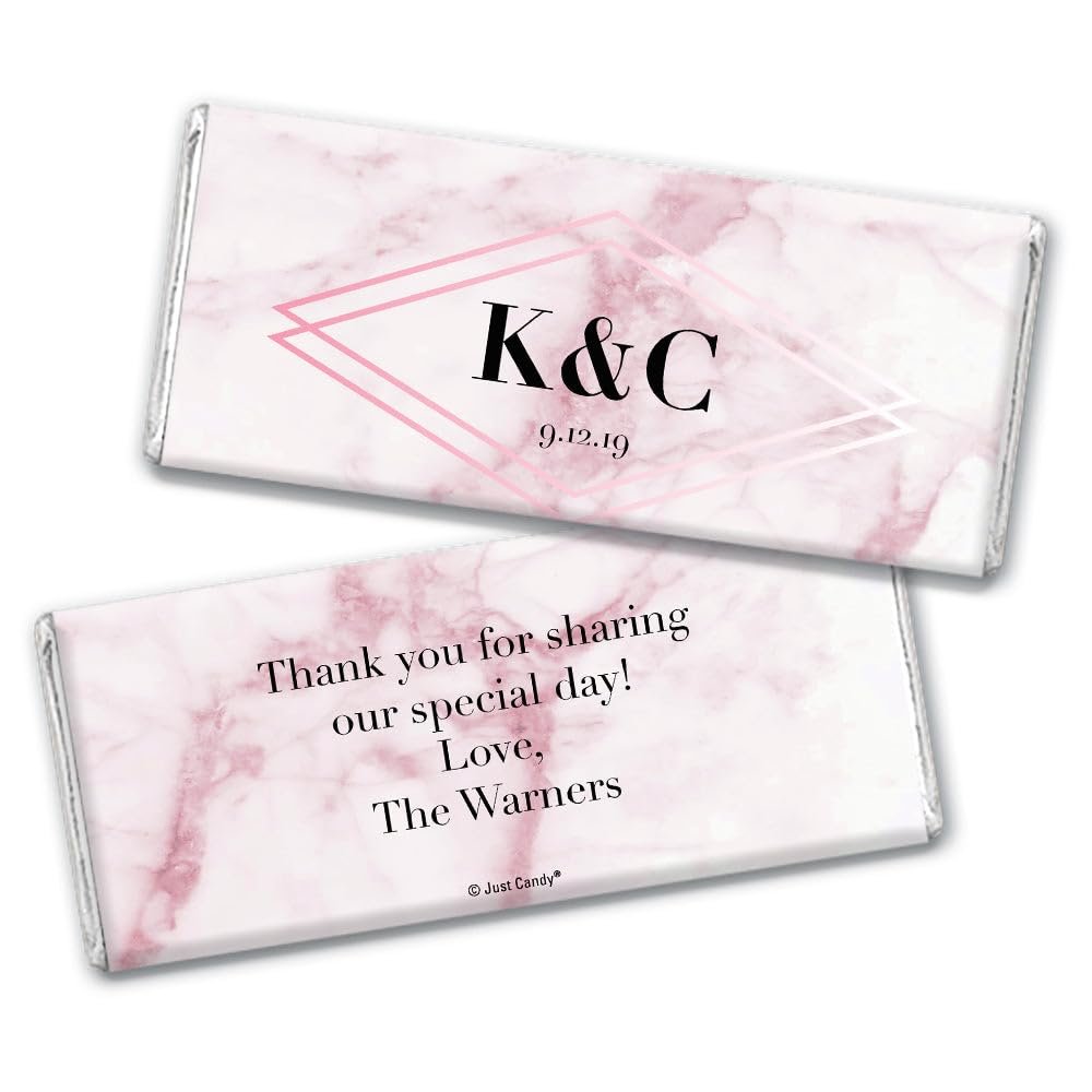 Candy Wedding Favors Personalized Chocolate Bars (12 Bars) - Free Cold Packaging