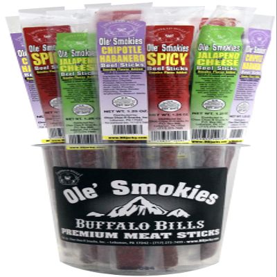 Buffalo Bills Assorted Hot Ole Smokies - 15 Wrapped Beef Sticks Per Tub