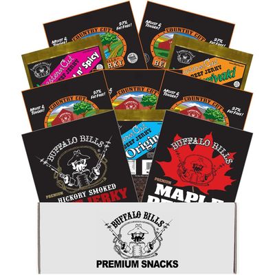Buffalo Bills 10-Piece Mostly Mild Jerky Sampler Gift Box (10 packs of mostly mild jerky)