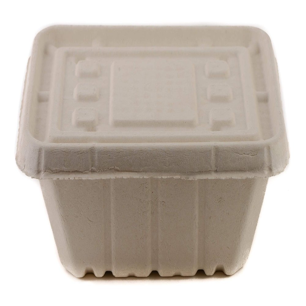 54oz Deep Disposable Rectangle Bowls with Fiber Lids [1000 PACK] - 100% Biodegradable Sugarcane Bagasse Bamboo Fibers Sturdy Compostable Eco Friendly Environmental Paper Alternative Tree Free