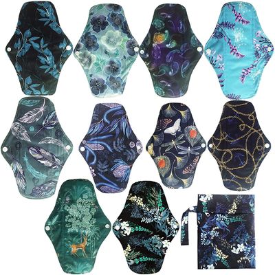 10PCS Mama Cloth/Menstrual Pads/Reusable Sanitary Pads Panty Liner (NMC10-10G)