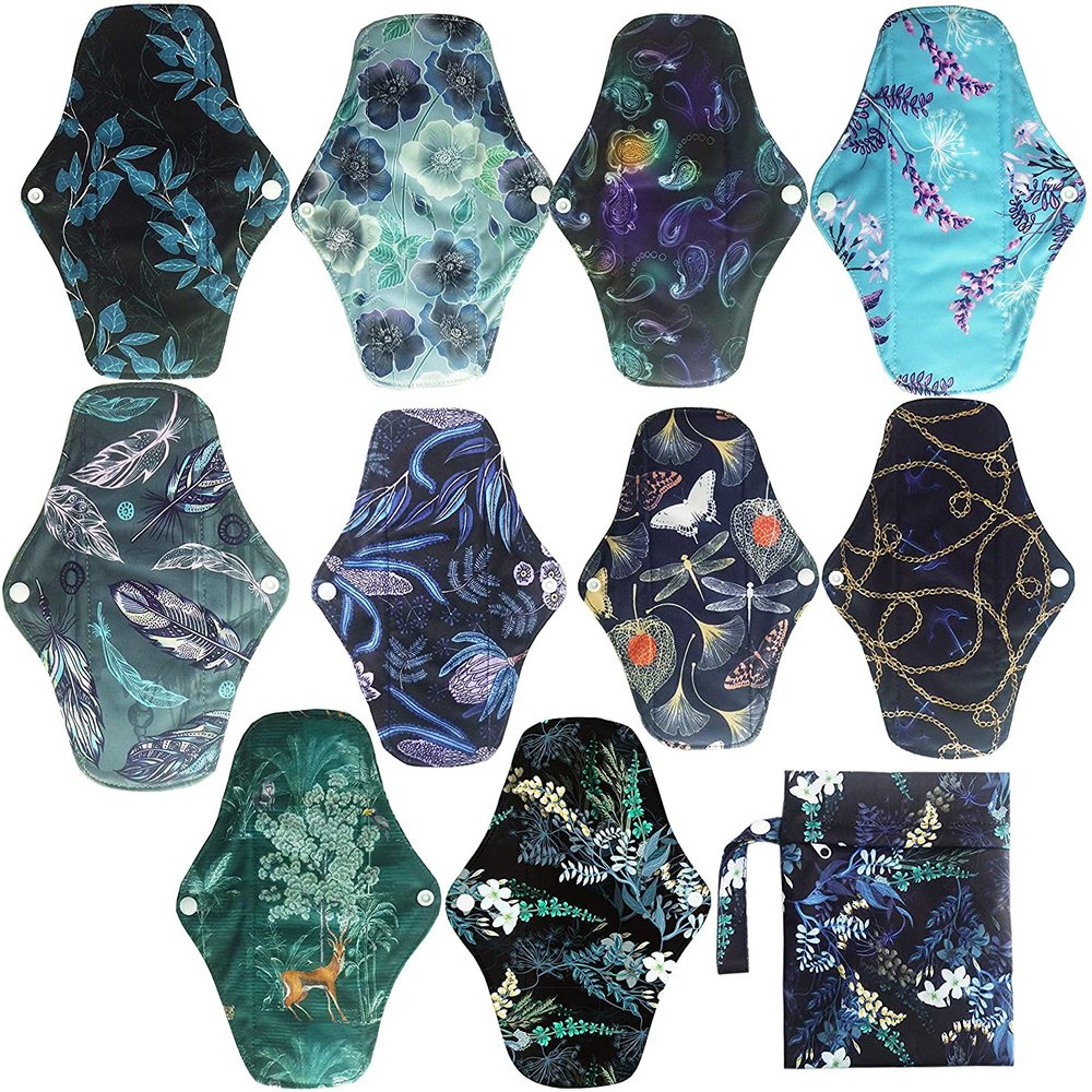 10PCS Mama Cloth/Menstrual Pads/Reusable Sanitary Pads Panty Liner (NMC10-10G)