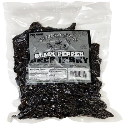 Buffalo Bills 16oz Premium Black Pepper Beef Jerky Pieces (smoked beef jerky in random size pieces)