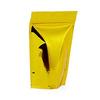 1000ea - 5-1/8 X 3-1/8 X 8-1/8 Gold Foil Stnd-Up Zppr Pouch Gusset - 3 1/8'' view 1