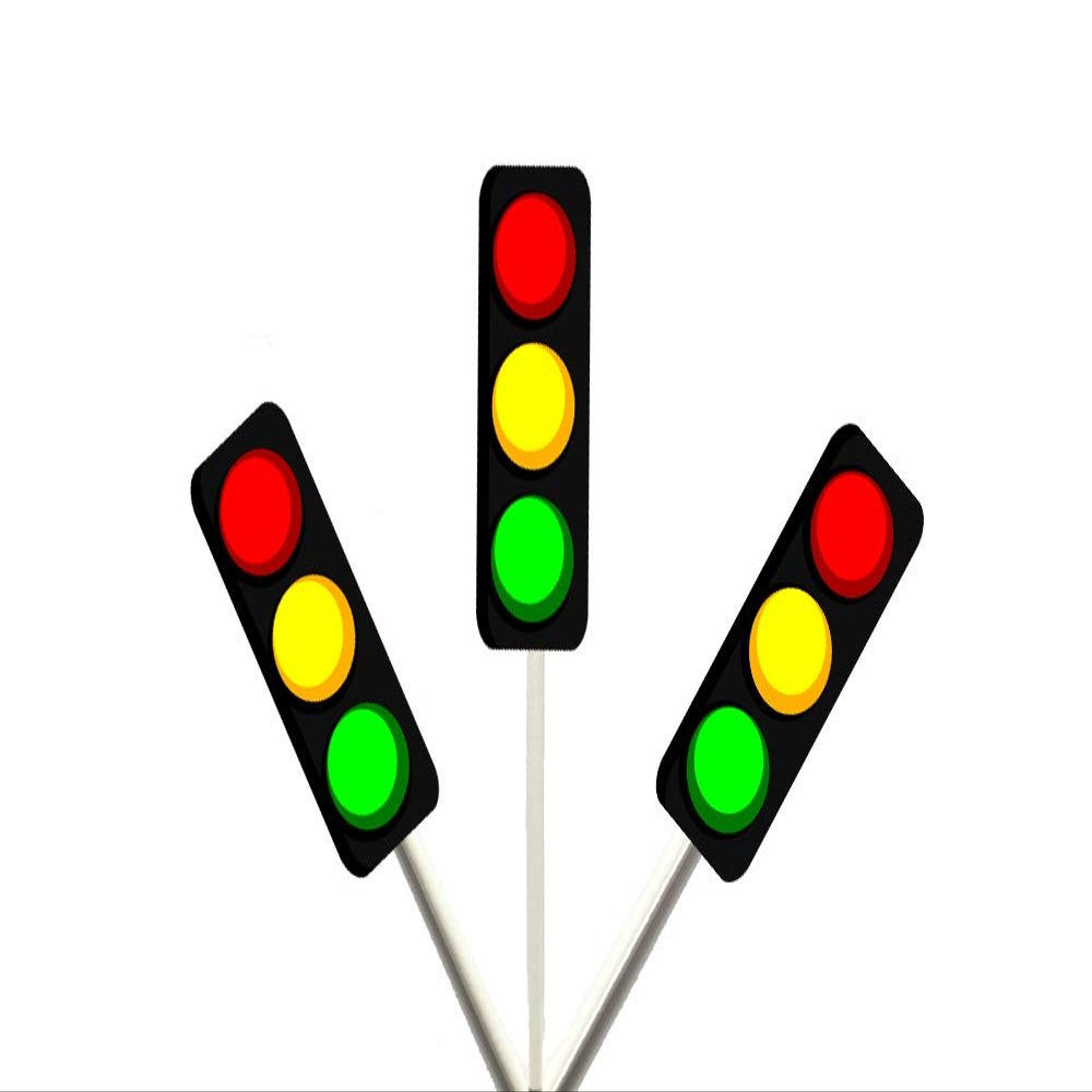 12 Count - Stop Light Cupcake Toppers, Traffic Light Cupcake Toppers, Speed Light Cupcake Toppers, Racing Cupcake Toppers, Racing Birthday Party Cupcake Toppers