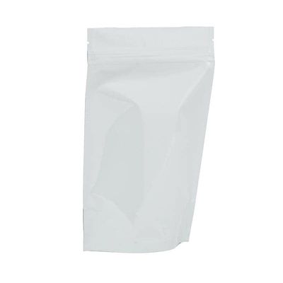 1000ea - 5-7/8 X 3-1/2 X 9 White Foil Stand-Up Zipper Pouch Gusset - 3 1/2''