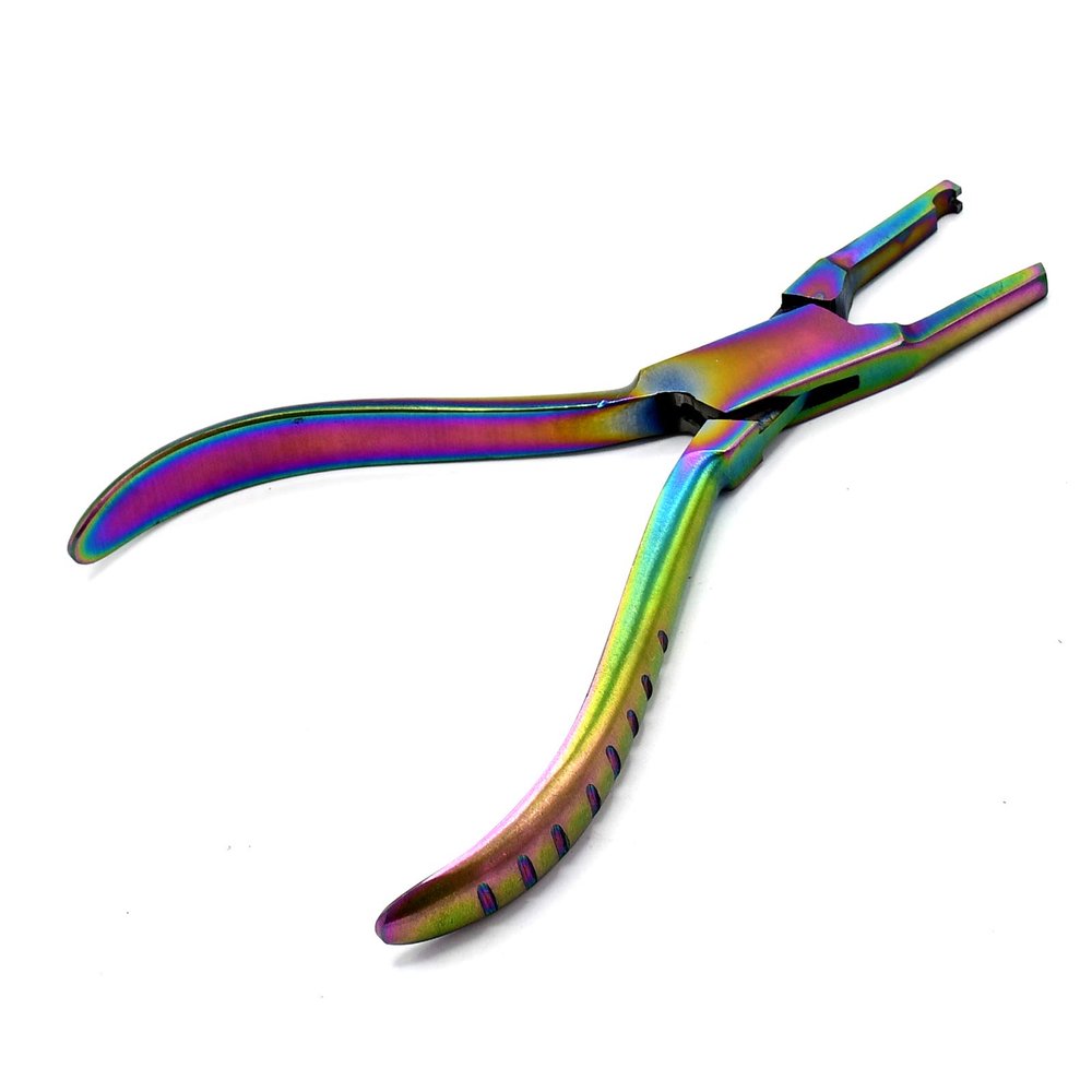 AAProTools New Multi Titanium Rainbow Color Eyeglasses Nose Pads Repair Tool,Stainless Steel Pliers with Sharp Mouth for Glasses Nose Pad Repair Assembling & Adjusting Tools