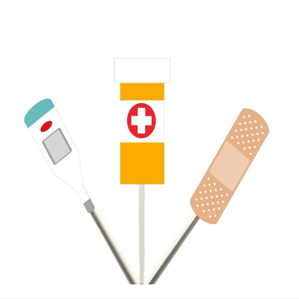12 Count - THERMOMETER, PILL BOTTLE Cupcake Toppers, Nurse Cupcake Toppers, Doctor cupcake toppers, nurse party, RN Party, Nursing Graduation cupcake toppers, nurse cupcake toppers
