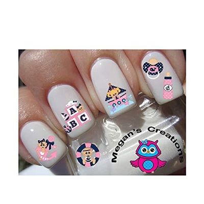 Baby Girl Baby Shower Nursery Anchor Away Nail Art Decals