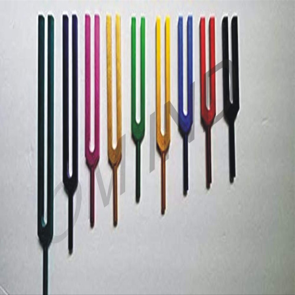 OM Inudstries Color Unweighted Solfeggio Tuning Forks Set of 9 for Healing DNA Repair