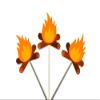 12 COUNT - FIRE CUPCAKE TOPPERS, CAMPING FIRE CUPCAKE TOPPERS, CAMPING BIRTHDAY CUPCAKE TOPPERS, CAMPING DECORATIONS, CAMPING PARTY SUPPLIES view 1