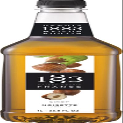 1883 Hazelnut Syrup - Flavored Syrup for Hot & Iced Beverages, Nutty Flavor - Gluten-Free, Vegan, Non-GMO, Kosher, Preservative-Free, Made in France | 1 Liter (33.8 Fl Oz)