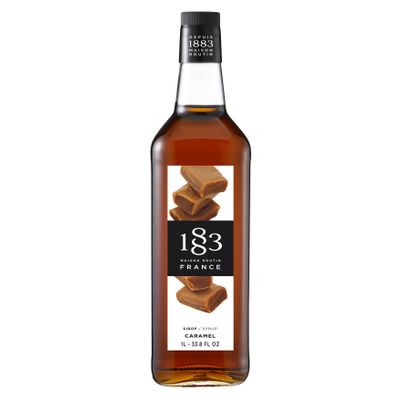 1883 Maison Routin - Caramel Syrup - Made in France - Glass Bottle | 1 Liter (33.8 oz)