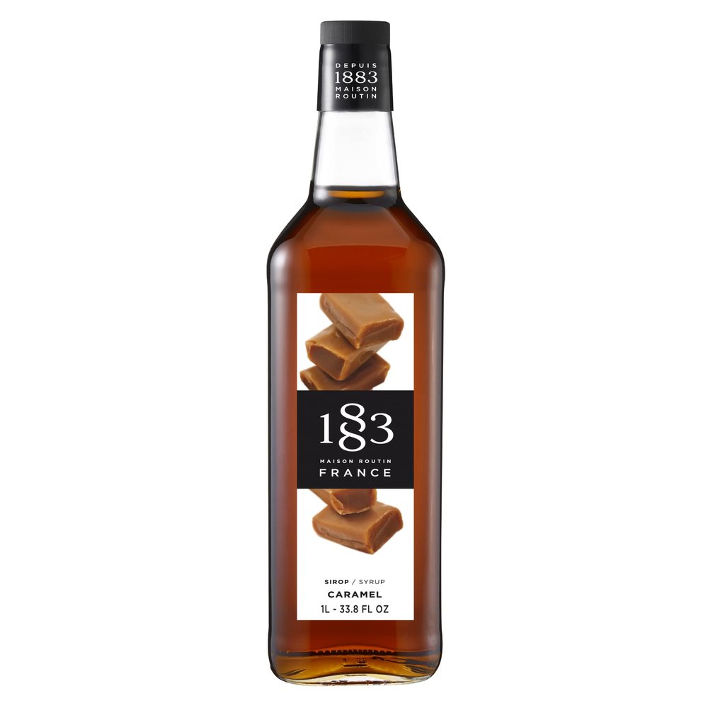 1883 Maison Routin - Caramel Syrup - Made in France - Glass Bottle | 1 Liter (33.8 oz)