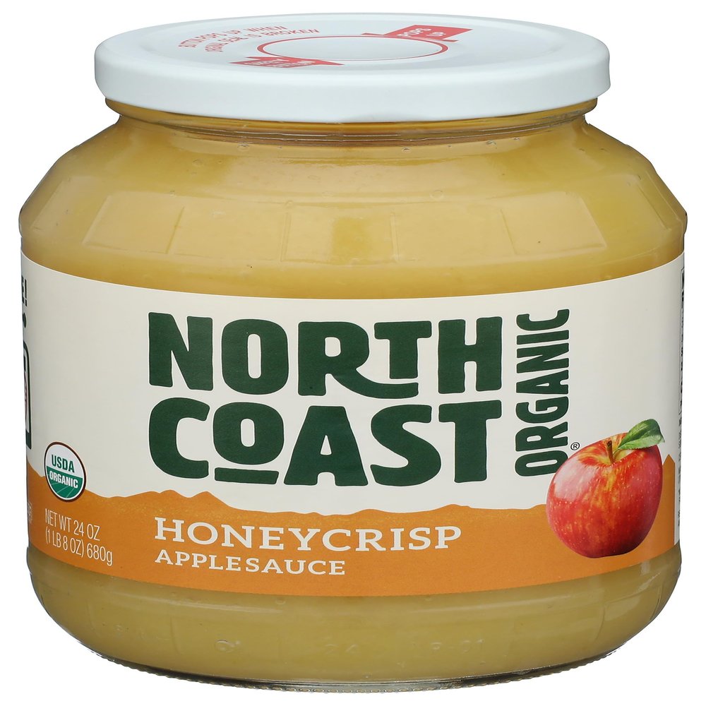 North Coast Organic Honeycrisp Apple Sauce, No Added Preservatives, No Added Sugar, Kosher, USDA Certified Organic, Gluten Free & Non-GMO, 24 Ounce
