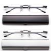 2 Pairs Reading Glass in Hard Case Super Lightweight Aluminum Front Open Case on the Go Rimless Reading Glasses 4.00 Stylish Reading Glasses for Men Women view 2
