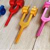 OM Industries SolfeggioTuning Forks Sacred Color Weighted Set of 6 DNA Repair with Mallet and Velvet Pouch view 3