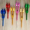 OM Industries SolfeggioTuning Forks Sacred Color Weighted Set of 6 DNA Repair with Mallet and Velvet Pouch view 4