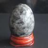 40x30mm Mixed Gemstone Rose Quartz Crystal Egg with Wood Stand Home Decor (larvikite) view 2
