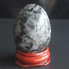40x30mm Mixed Gemstone Rose Quartz Crystal Egg with Wood Stand Home Decor (larvikite) view 3
