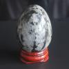 40x30mm Mixed Gemstone Rose Quartz Crystal Egg with Wood Stand Home Decor (larvikite) view 4
