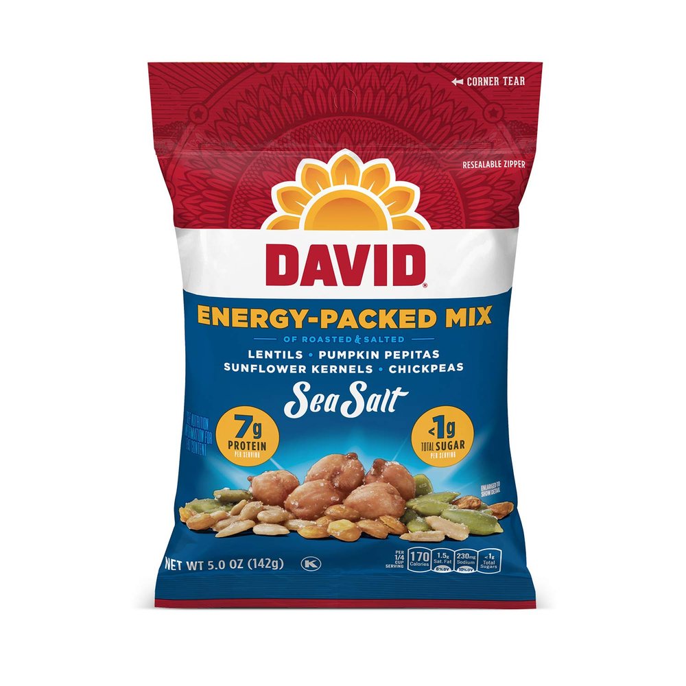DAVID Seeds Sea Salt Energy-Packed Mix for Snacking, 5 oz