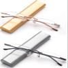 2 Pairs Reading Glass in Hard Case Super Lightweight Aluminum Front Open Case on the Go Rimless Reading Glasses 1.00 Stylish Reading Glasses for Men Women view 2