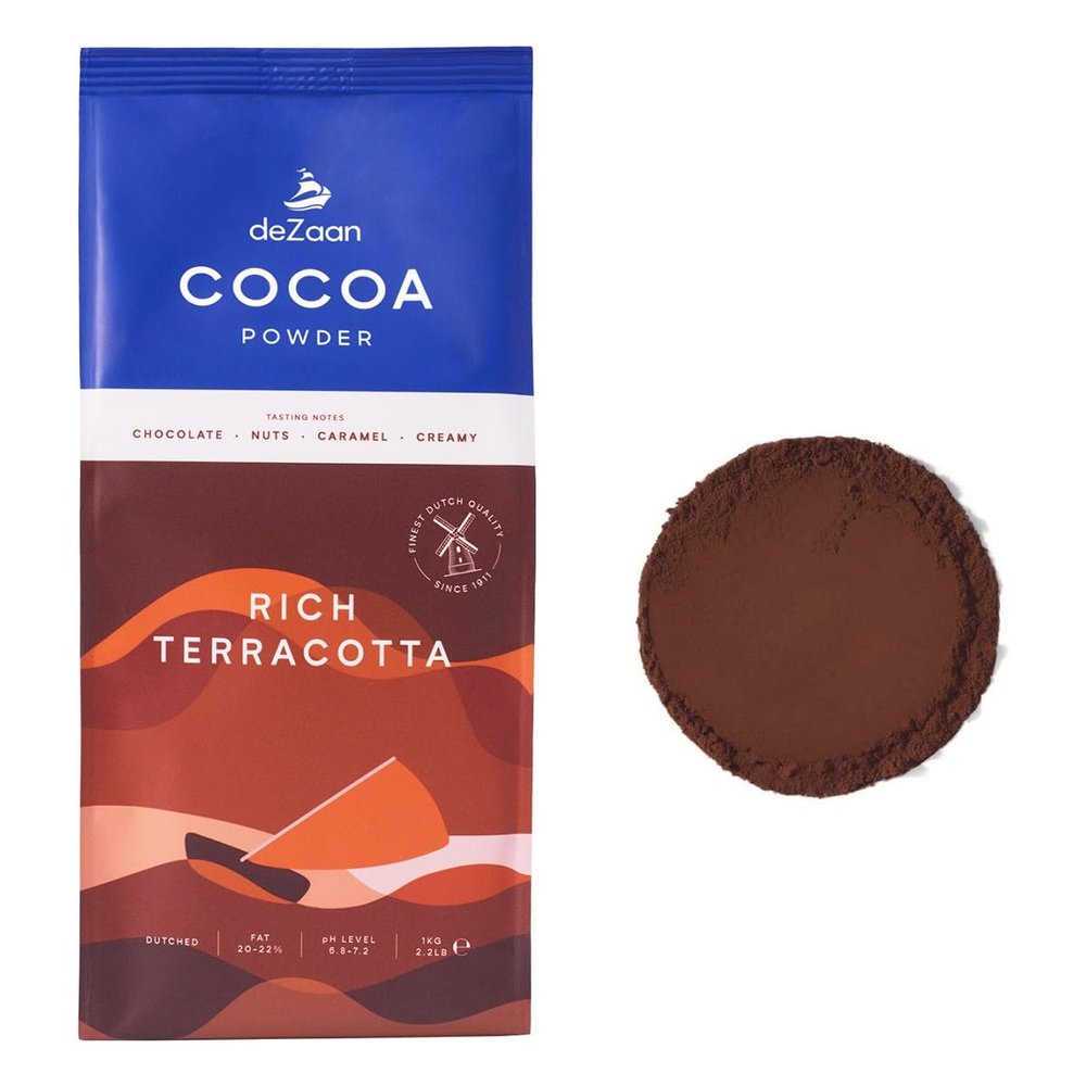 deZaan Rich Terracotta Dutched Cocoa Powder, 20-22% Fat, Finest Dutch Quality Since 1911