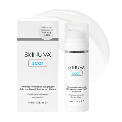 Skinuva Next Generation Scar Cream - Advanced Silicone Scar Cream Matrix Formulated with Growth Factors & Clinically Proven to Help Reduce the Appearance of Scars (1.7 oz)