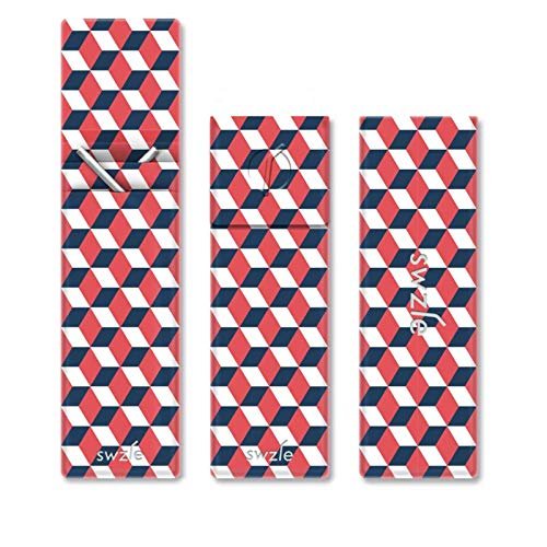 SWZLE 2 Reusable Stainless Steel Straight Straws & 1 Cleaning Brush - Portable Set with Sleek Talevera Red Case - BPA Free - Fits in Pocket, Purse & Backpack for Travel & Household - Silver