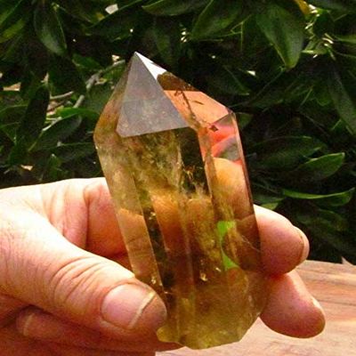 ZAMTAC 61017+++156g Long AAA Natural Citrine Smoky Quartz Crystal Point Healing