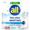all free clear, Original, MIGHTY PACS Laundry Detergent Pacs for Sensitive Skin, Unscented and Hypoallergenic, 39 Count view 2