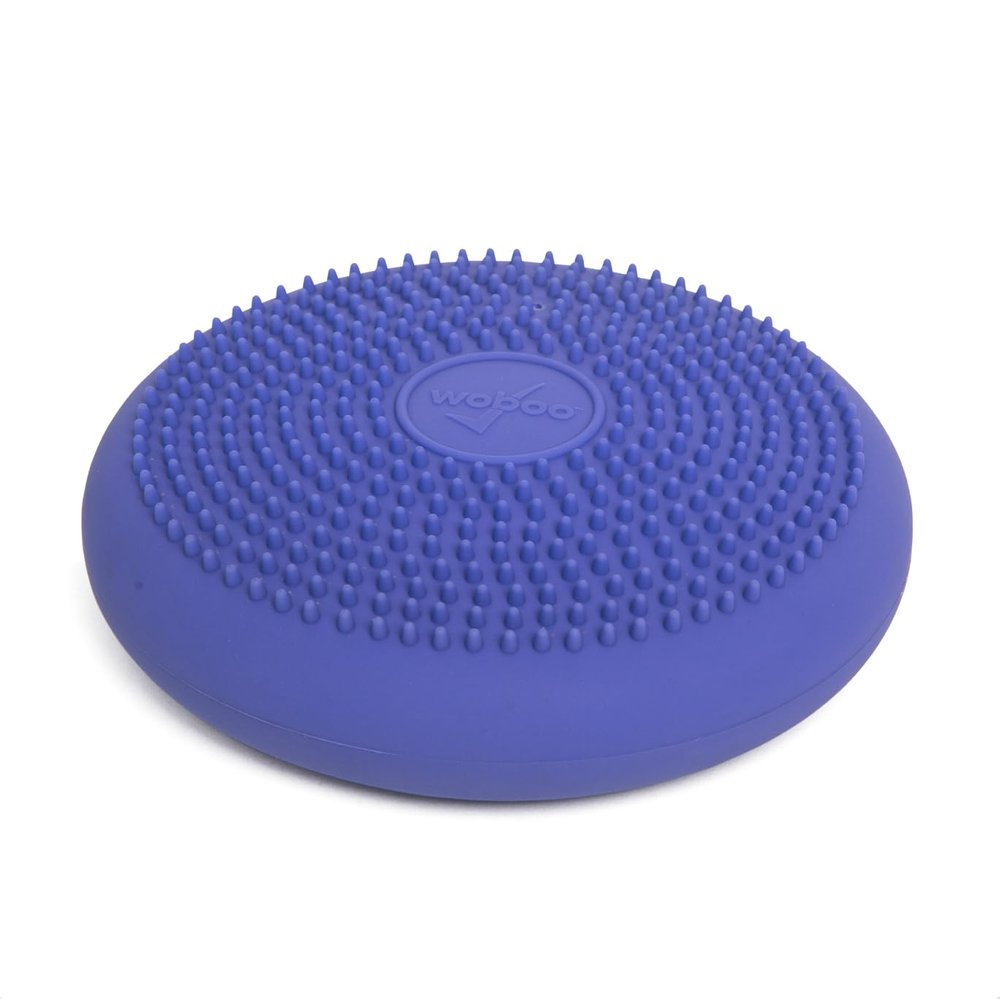 BouncyBand Wiggle Seat, Purple, 1-Pack  Small 10.75 D x 2.5 H Wobble Cushion for Kids Aged 3-7  Sensory Tool Promotes Active Learning & Improves Productivity  Includes Pump for Easy-Inflation